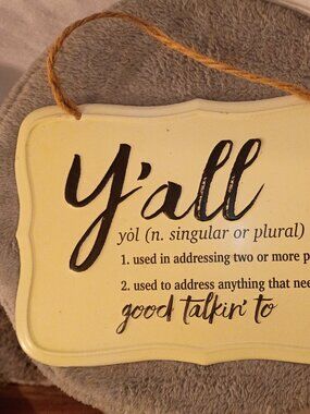 Hobby Lobby "Y'all" Embossed Enameled Metal Sign